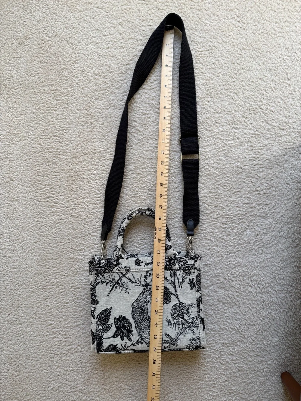 a new day Black & White Botanical Crossbody Tote